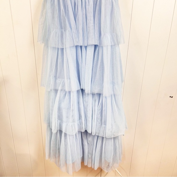 Aura Shock And Awe Blue Tulle Maxi Dress Size M NWT Tiered Princess Cottagecore - Picture 5 of 11